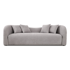 hanan mid century modern luxury tight curvy back boucle fabric couch in gray