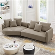 Ashcroft Lusitania Fabric & Solid Wood Left Facing Sectional Sofa in Mocha