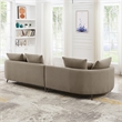 Ashcroft Lusitania Fabric & Solid Wood Left Facing Sectional Sofa in Mocha