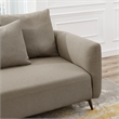 Ashcroft Lusitania Fabric & Solid Wood Left Facing Sectional Sofa in Mocha
