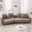 Ashcroft Lusitania Fabric & Solid Wood Left Facing Sectional Sofa in Mocha