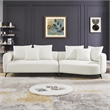 Lusitania Fabric & Solid Wood Right Facing Sectional Sofa in Cream