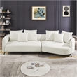 Lusitania Fabric & Solid Wood Right Facing Sectional Sofa in Cream