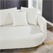 Lusitania Fabric & Solid Wood Right Facing Sectional Sofa in Cream