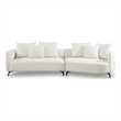 Lusitania Fabric & Solid Wood Right Facing Sectional Sofa in Cream