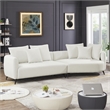 Lusitania Fabric & Solid Wood Right Facing Sectional Sofa in Cream