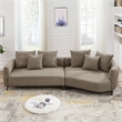 Lusitania Fabric & Solid Wood Right Facing Sectional Sofa in Mocha