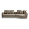 Lusitania Fabric & Solid Wood Right Facing Sectional Sofa in Mocha