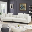 Lusitania Fabric & Solid Wood Left Facing Sectional Sofa in Cream