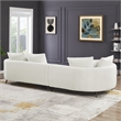 Lusitania Fabric & Solid Wood Left Facing Sectional Sofa in Cream