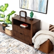 Carla Mid Century Modern Solid Wood Walnut Nightstand with 2 Drawers