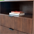 Carla Mid Century Modern Solid Wood Walnut Nightstand with 2 Drawers