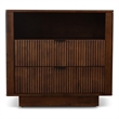 Carla Mid Century Modern Solid Wood Walnut Nightstand with 2 Drawers