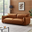 Maner Mid-Century Modern Luxury Living Room Couch in Cognac Tan Leather