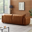 Maner Mid-Century Modern Luxury Living Room Couch in Cognac Tan Leather