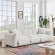 Arter Mid-Century Modern Living Room Luxury Boucle Fabric Couch in Cream