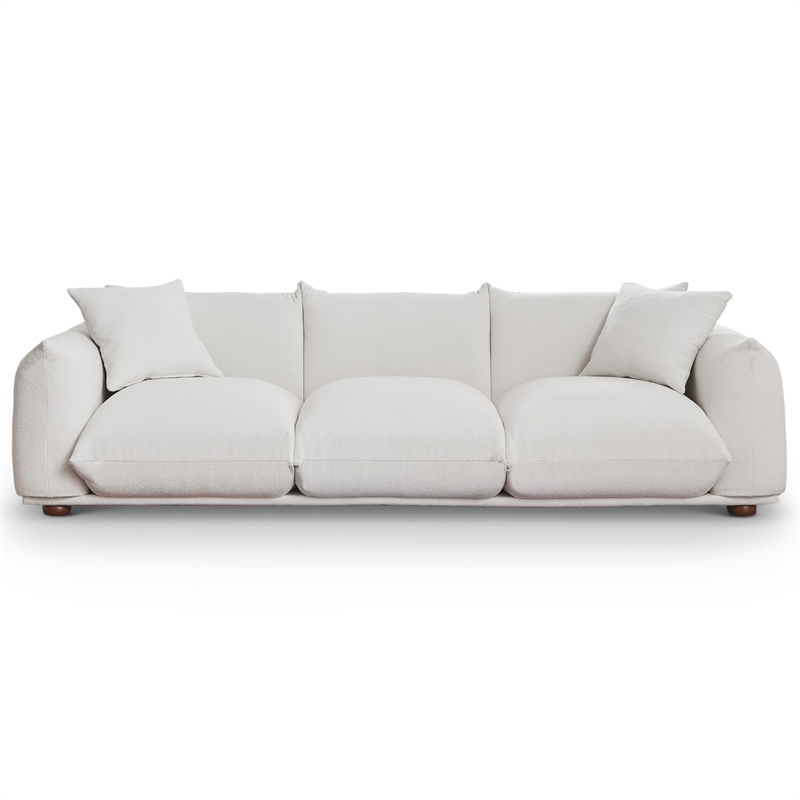 Arter Mid-Century Modern Living Room Luxury Boucle Fabric Couch in Cream