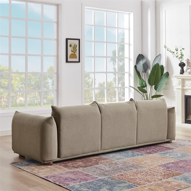 Arter Mid-Century Modern Living Room Luxury Boucle Fabric Couch in Mocha
