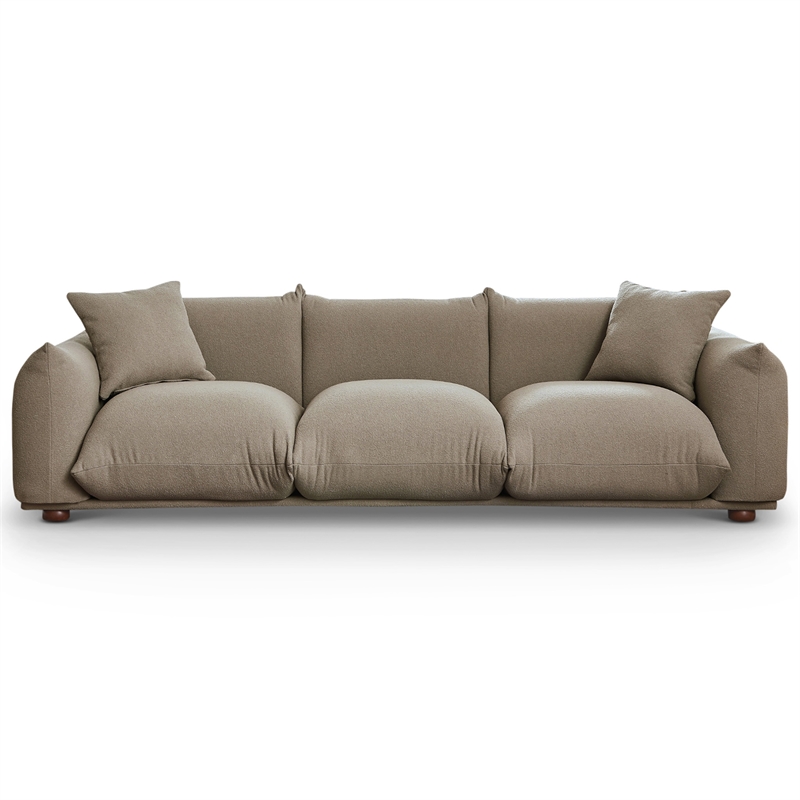 Arter Mid-Century Modern Living Room Luxury Boucle Fabric Couch in Mocha