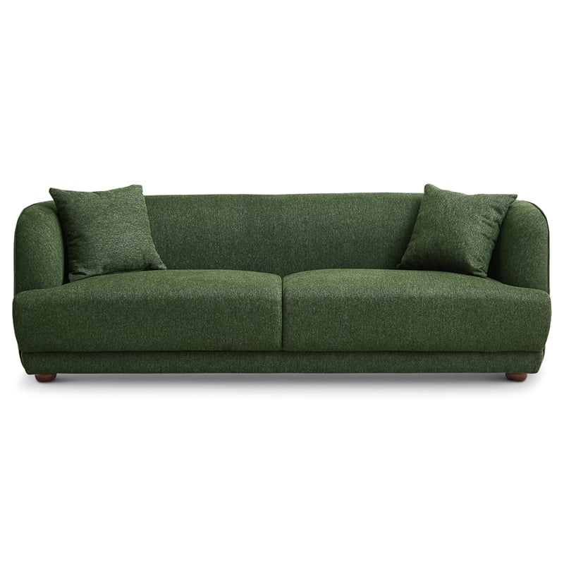 Venar Mid-Century Modern Living Room Luxury Fabric Linen Couch in Green
