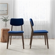 Aria Mid Century Modern Velvet Dining Room&Kitchen Chair in Blue (Set of 2)