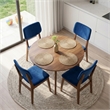Aria Mid Century Modern Velvet Dining Room&Kitchen Chair in Blue (Set of 2)
