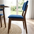 Aria Mid Century Modern Velvet Dining Room&Kitchen Chair in Blue (Set of 2)