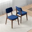 Aria Mid Century Modern Velvet Dining Room&Kitchen Chair in Blue (Set of 2)