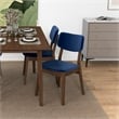 Aria Mid Century Modern Velvet Dining Room&Kitchen Chair in Blue (Set of 2)
