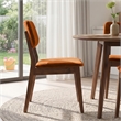 Aria Mid Century Velvet Dining Room&Kitchen Chair in Burnt Orange (Set of 2)