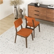 Aria Mid Century Velvet Dining Room&Kitchen Chair in Burnt Orange (Set of 2)