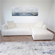 Kayzer Mid-Century Boucle Fabric L-Shaped Right Sectional Sofa in Ivory