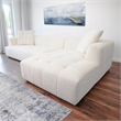 Kayzer Mid-Century Boucle Fabric L-Shaped Right Sectional Sofa in Ivory