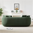 Perten Japandi Mid-Century Living Room Boucle Fabric Sofa in Olive Green