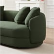 Perten Japandi Mid-Century Living Room Boucle Fabric Sofa in Olive Green