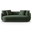 Perten Japandi Mid-Century Living Room Boucle Fabric Sofa in Olive Green