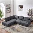 Griffith Modern Cozy Living Room Left Facing Gray Fabric Linen Sectional Sofa