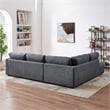 Griffith Modern Cozy Living Room Left Facing Gray Fabric Linen Sectional Sofa
