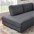 Griffith Modern Cozy Living Room Left Facing Gray Fabric Linen Sectional Sofa