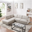 Griffith Modern Cozy Living Room Left Facing Cream Fabric Linen Sectional Sofa