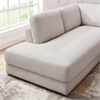 Griffith Modern Cozy Living Room Left Facing Cream Fabric Linen Sectional Sofa