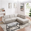 Griffith Modern Cozy Living Room Right Facing Cream Fabric Linen Sectional Sofa