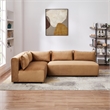 Glenmont Mid Century Modern Modular Cognac Tan Velvet Comfy Sectional Couch