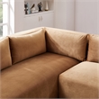Glenmont Mid Century Modern Modular Cognac Tan Velvet Comfy Sectional Couch