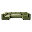 Glenmont Mid Century Modern Modular Olive Green Velvet Comfy Sectional Couch