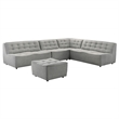Orchard Mid Century Furniture Style Living Room Linen Fabric Sofa in Light Gray