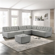 Orchard Mid Century Furniture Style Living Room Linen Fabric Sofa in Light Gray