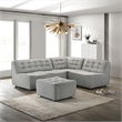 Orchard Mid Century Furniture Style Living Room Linen Fabric Sofa in Light Gray