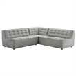 Orchard Mid Century Furniture Style Living Room Linen Fabric Sofa in Light Gray