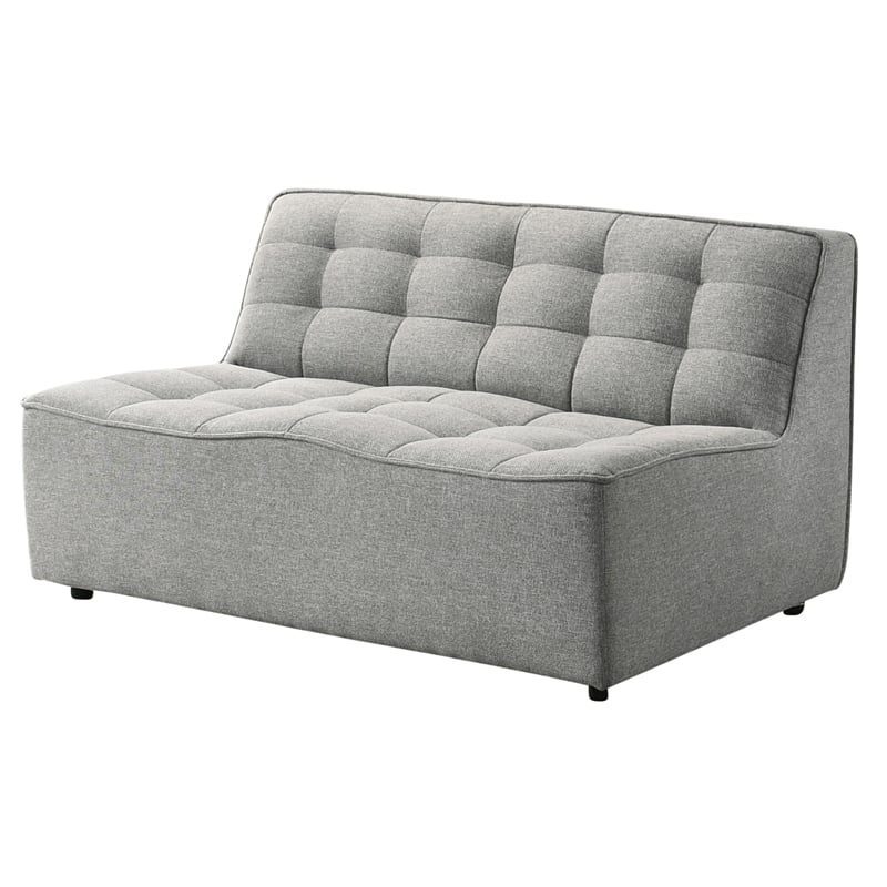 Orchard Mid Century Furniture Style Living Room Linen Fabric Sofa in Light Gray